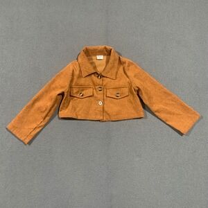 PatPat Kids Girls Brown Corduroy Cropped Jacket Size 3Y